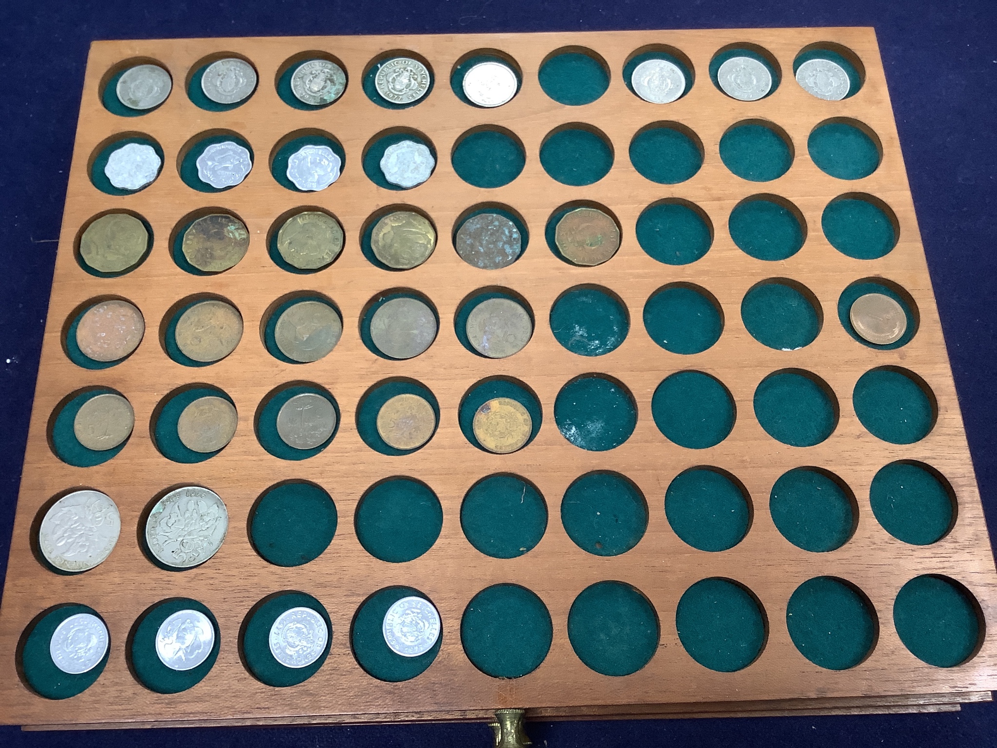 A coin collection in a coin collector's case, 30 x 26 x 17cm